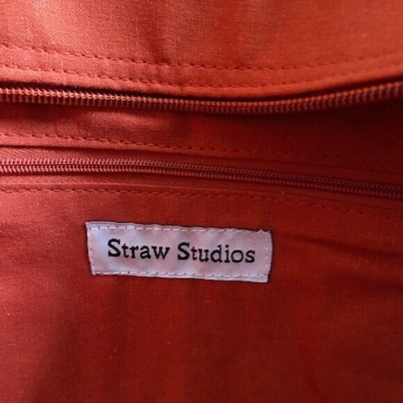 Vintage Large Red Woven Wicker Bamboo Handle Beach Bag Handbag Purse - Picture 12 of 15